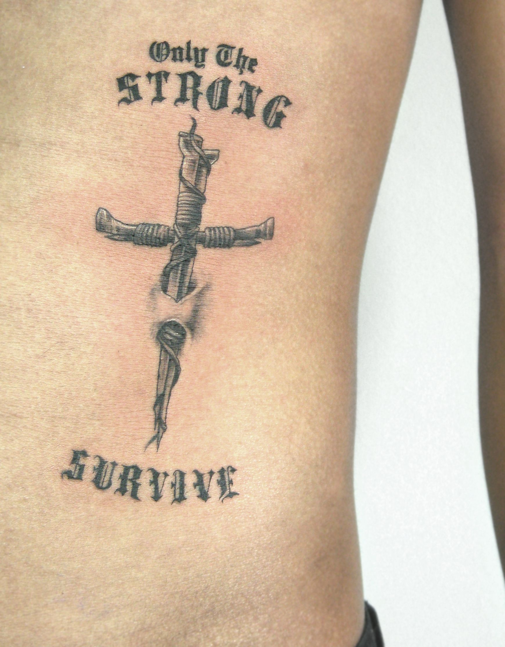 Nail Cross Tattoo Nail Cross Crosstattoo Strong Survive in dimensions 1740 X 2228