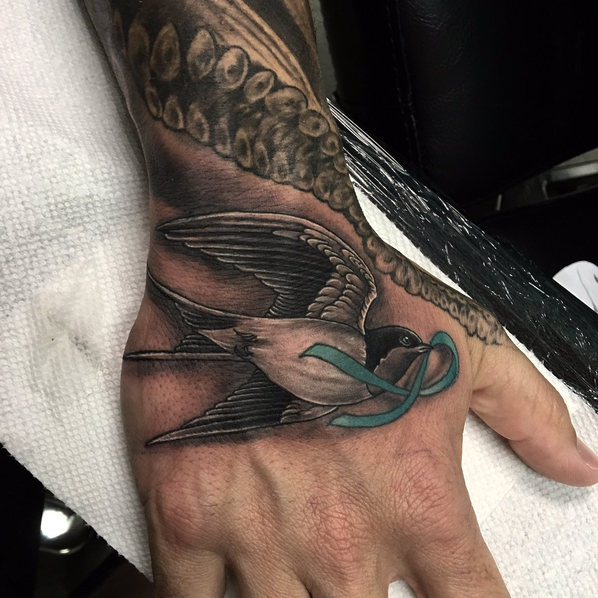 Nate Beavers On Twitter Ovarian Cancer Ribbon Swallow Bird Tattoo within measurements 1200 X 1200