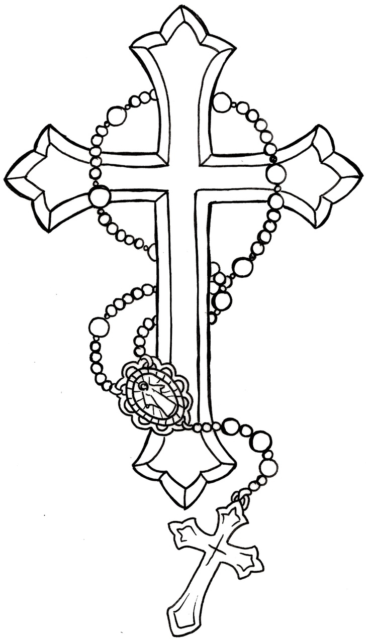 Nice Cross With Holy Rosary Tattoo Design Metacharis inside size 736 X 1278