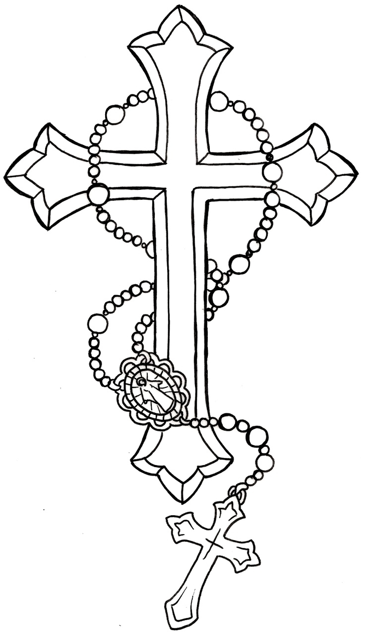 Nice Cross With Holy Rosary Tattoo Design Metacharis intended for measurements 736 X 1278