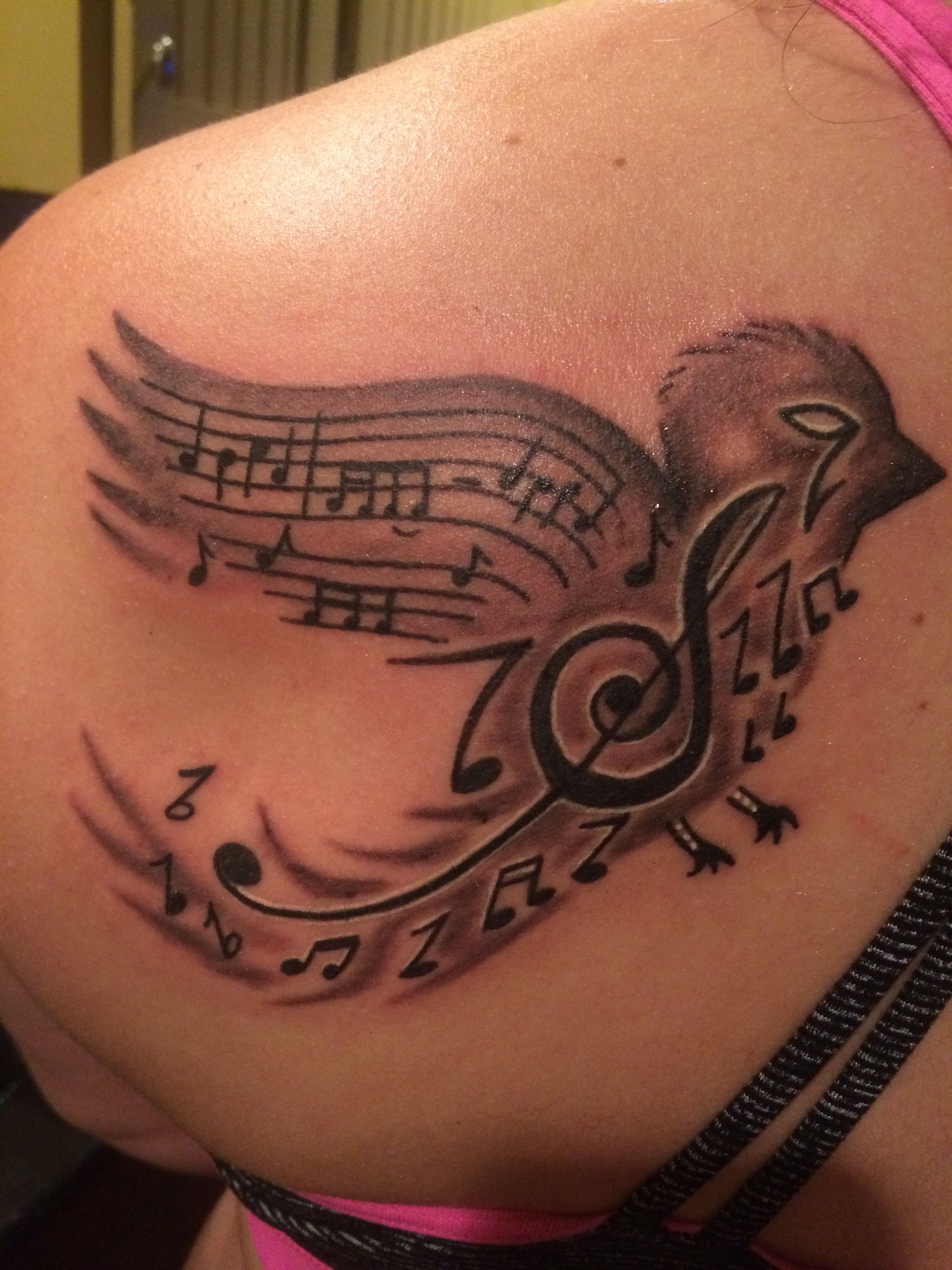 Nightingale Musical Note Bird Tattoo From The Song Nightingale with regard to sizing 2448 X 3264