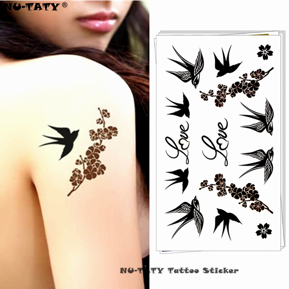 Nu Taty Love Birds Swallow Temporary Tattoo Body Art Arm Flash intended for proportions 1000 X 1000