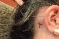 Officially Tatted Tatted Cross Tattoo Behind Ear Tattoos throughout dimensions 768 X 1024