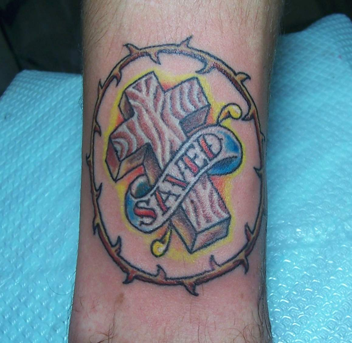 Old School Cross Tattoo Picture throughout size 1158 X 1128