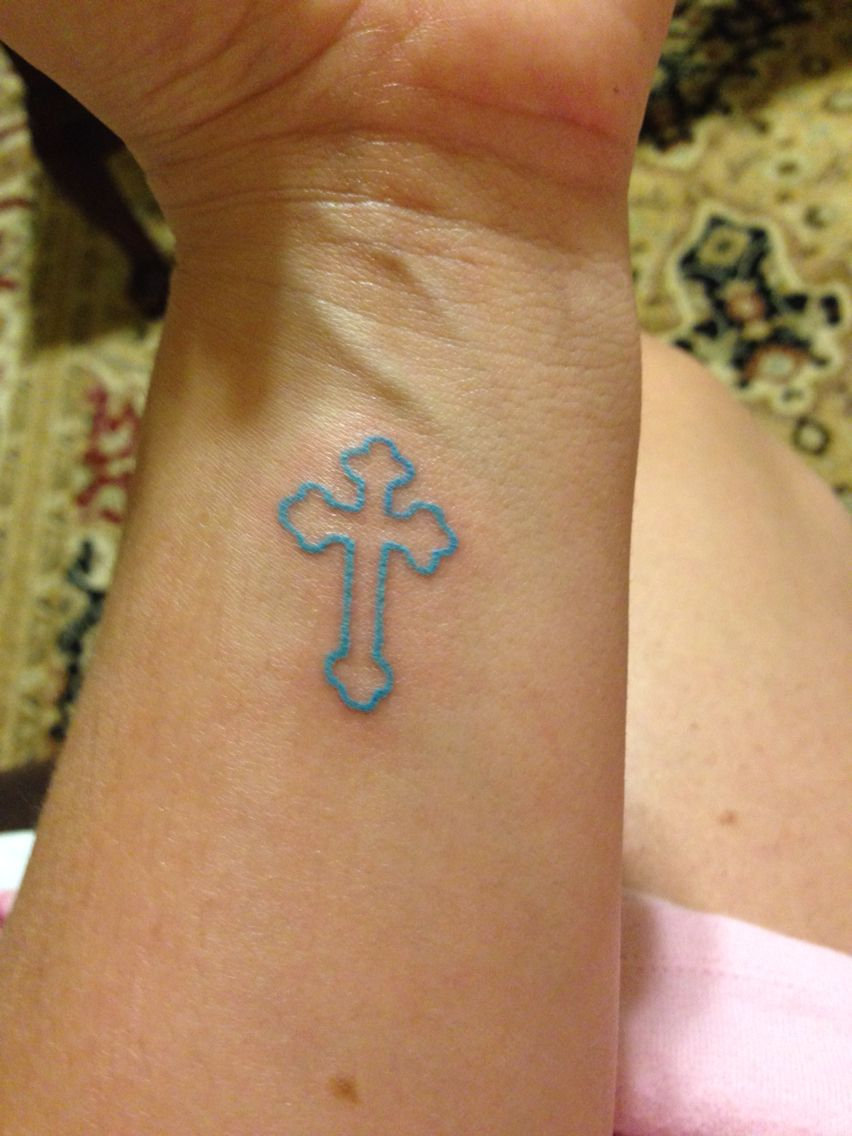 Orthodox Catholic Cross Tattoo In Ba Blue Tattoo Art Blue Ink intended for measurements 852 X 1136