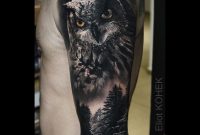 Owl Forest Birds Tattoos Realistic Owl Tattoo Forest intended for dimensions 1200 X 1245