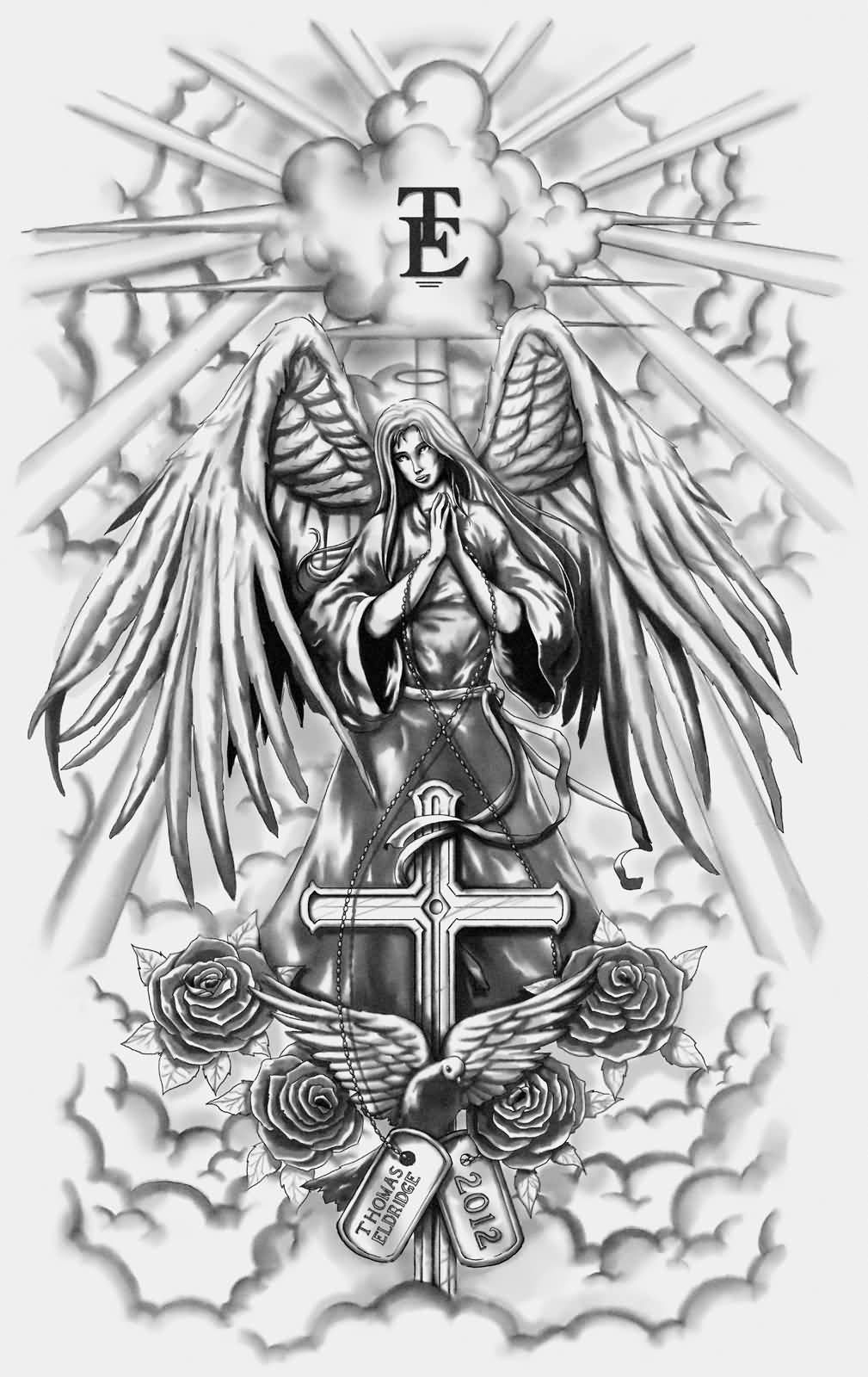 Pin Thomas Longenecker On Tattoo Angel Tattoo Designs Tattoo regarding dimensions 1009 X 1600