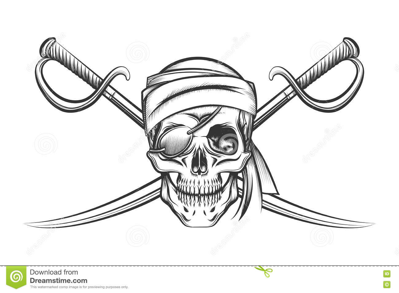 Pirate Skull And Two Crossing Swords Stock Vector Illustration Of in size 1300 X 957