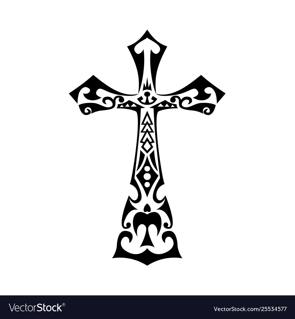 Polynesian Cross Tribal Tattoo Royalty Free Vector Image in measurements 1000 X 1080