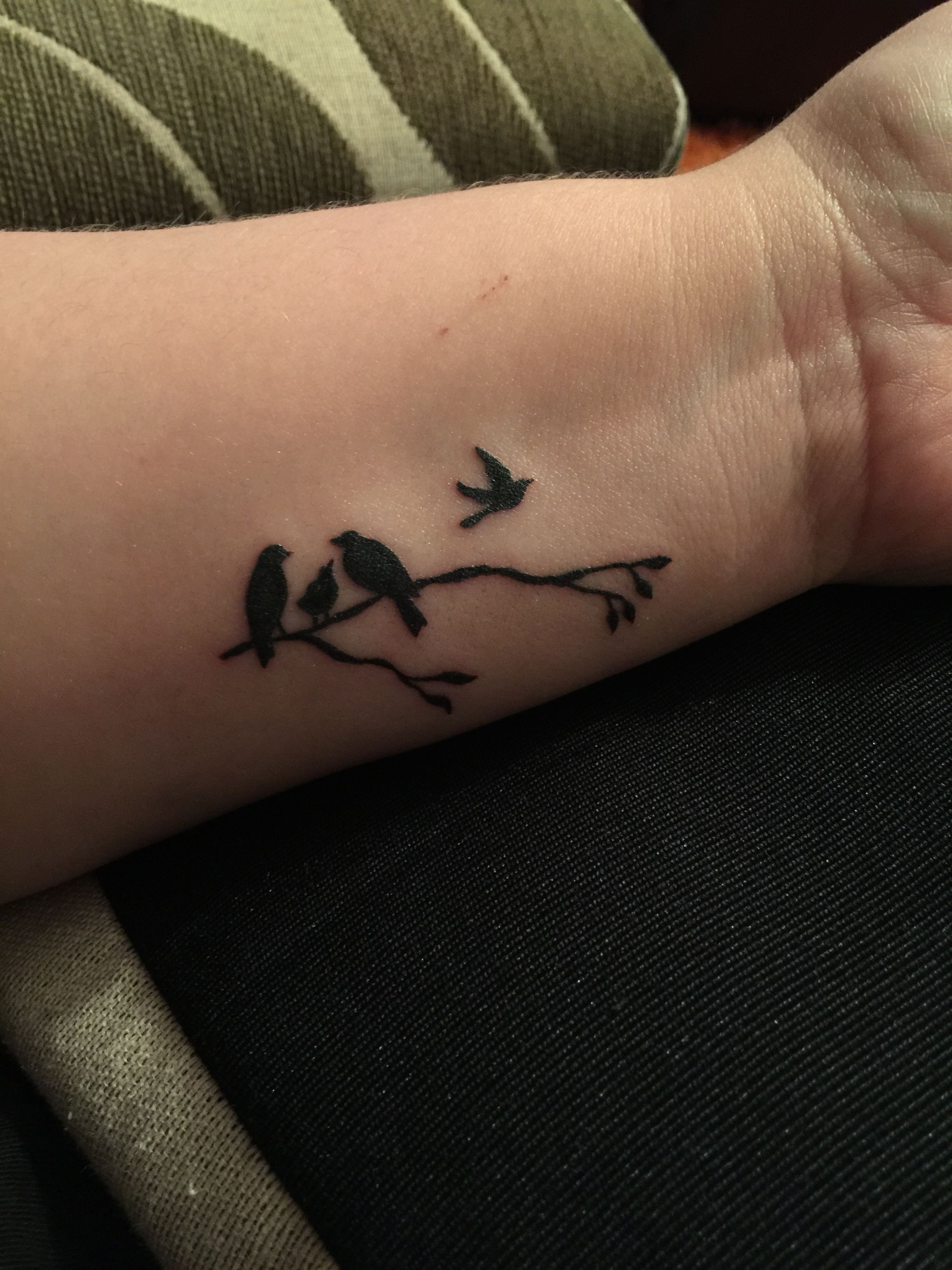 Pregnancy Loss Tattoo Three Birds On The Branch Is My Family And inside sizing 2448 X 3264
