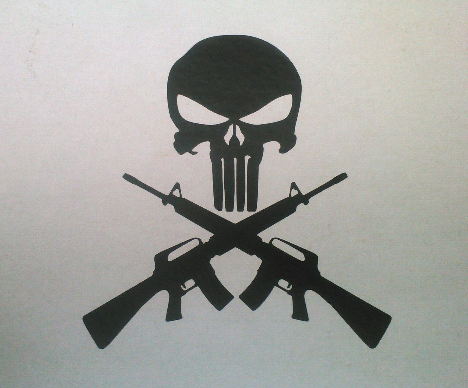 Punisher Skull And Cross Guns Ar15 M16 6 T Vinyl Decal Or Sticker for proportions 1500 X 1245