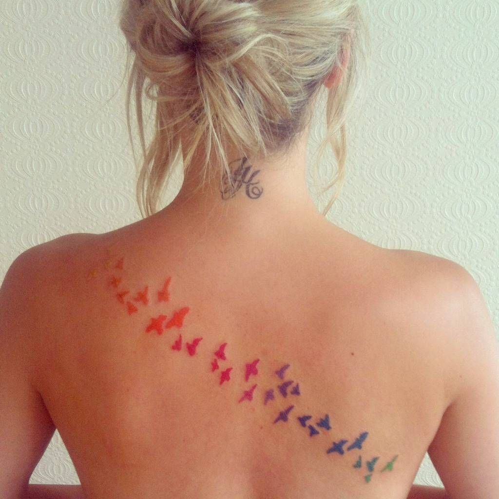 Rainbow Birds Back Tattoo Tattoos Tattoos Rainbow Tattoos with proportions 1024 X 1024