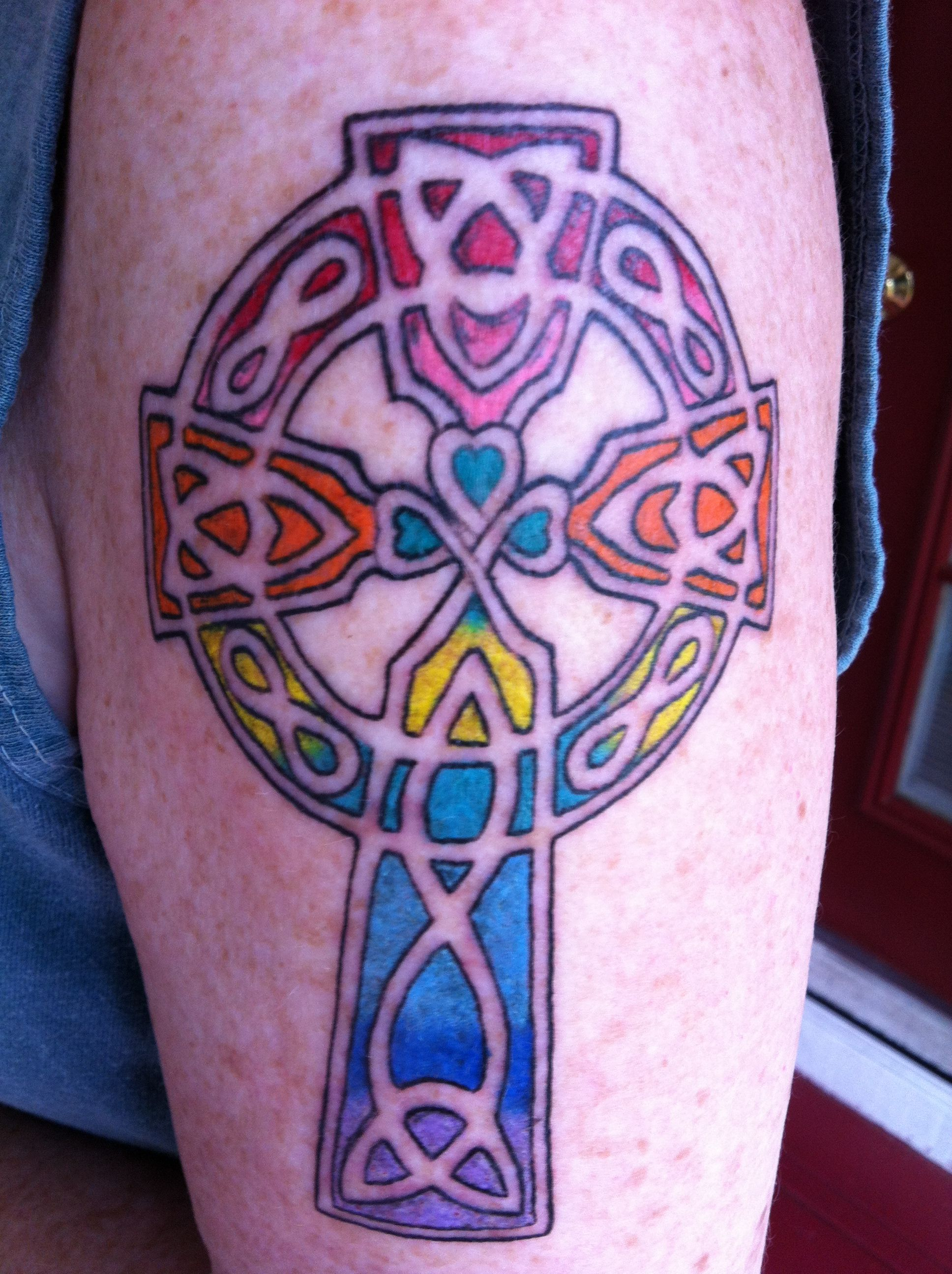 Rainbow Celtic Cross Tattoos Celtic Tattoos Rainbow in dimensions 1936 X 2592