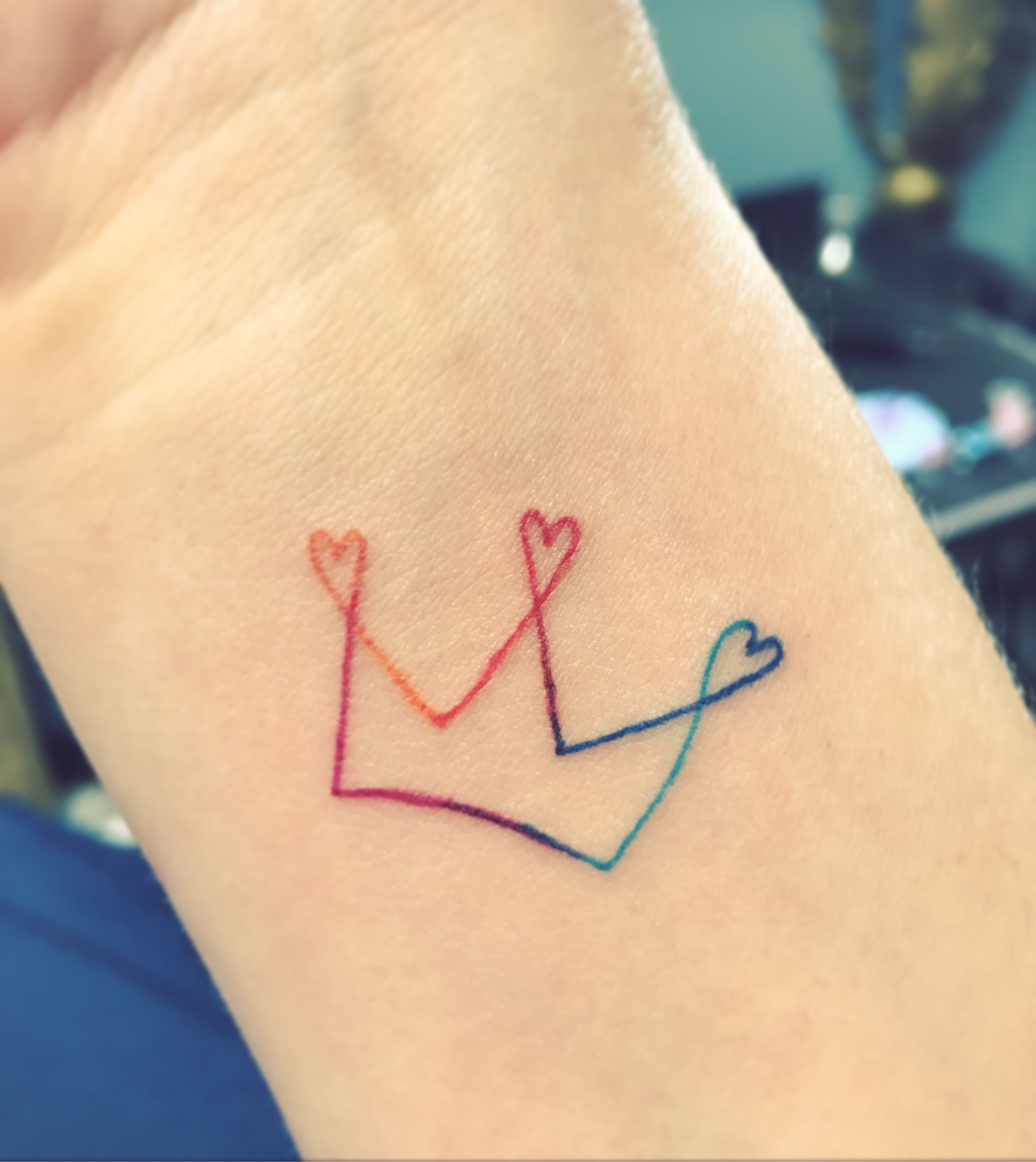 Rainbow Crown Tattoo Multi Color Tattoo Small Tattoo My Pins with regard to sizing 3024 X 3393