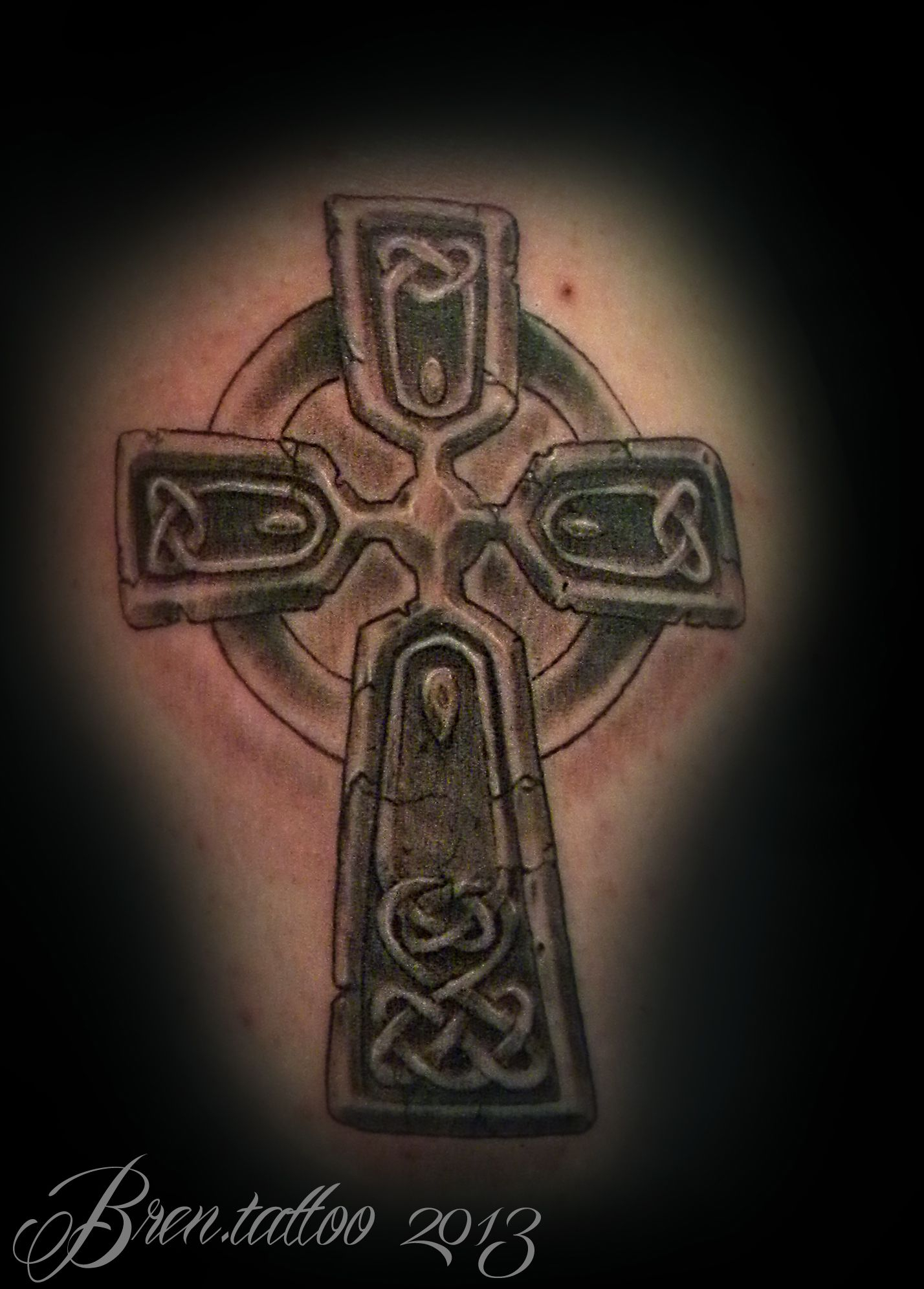 Realistic Stone Cross Tattoo Realistic Stone Effect Celtic Cross for proportions 1428 X 1992