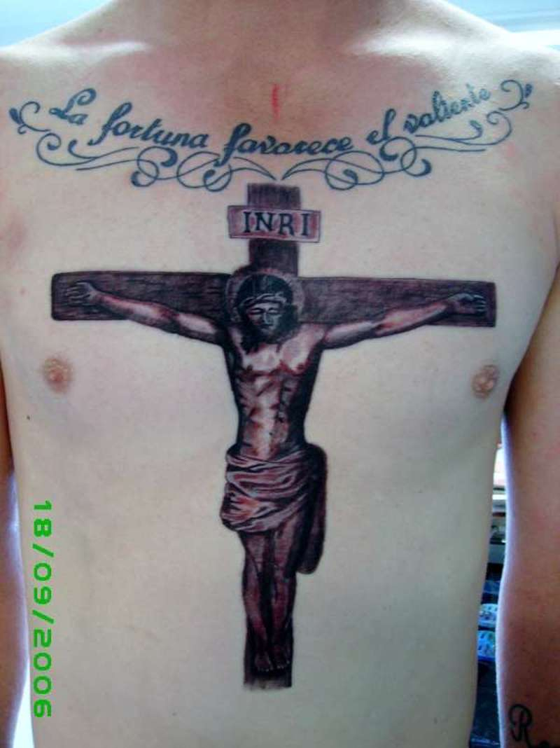 Religious Jesus On Cross Tattoo On Chest Tattoos Book 65000 regarding proportions 800 X 1068