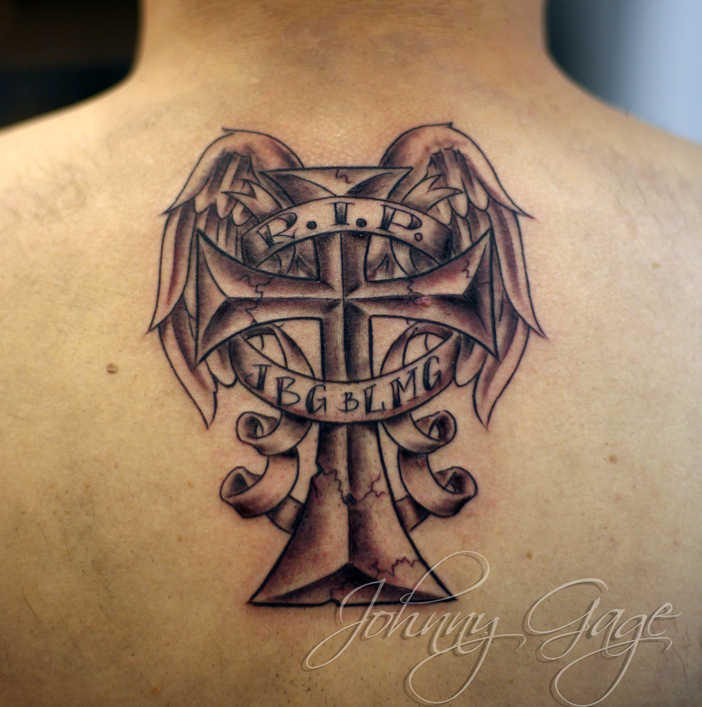 Rip Cross With Wings Tattoo Tattooed Johnny At The T Flickr regarding measurements 1016 X 1024