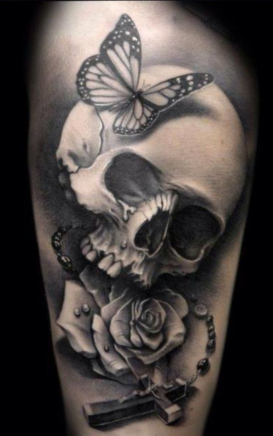 Rosary Cross And Skull Tattoo Design Idea Skull Tat Skull Tattoo inside proportions 936 X 1494
