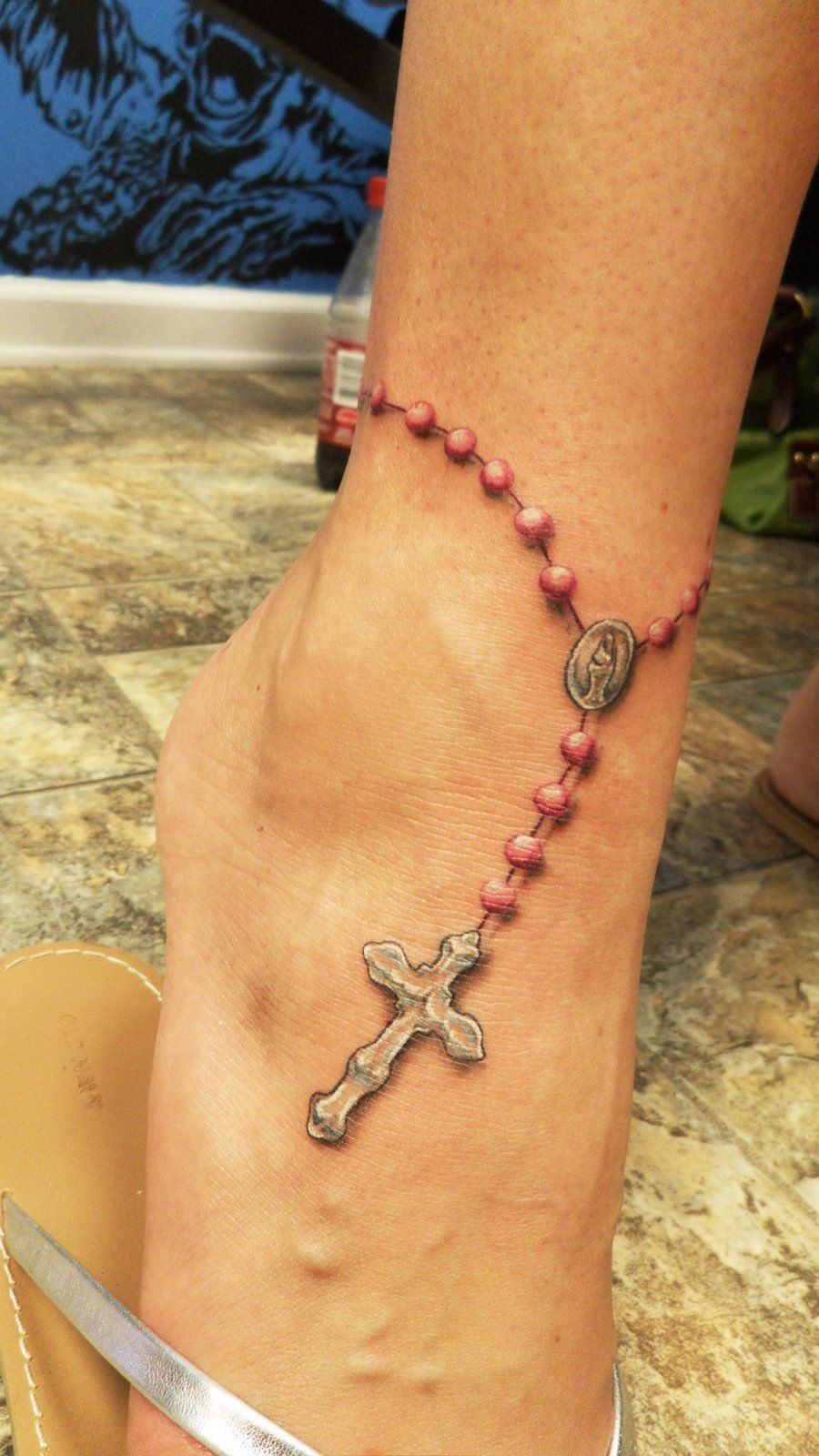 Rosary Tattoo Love The Shadow Looks Just Like The Pink Rosary I in dimensions 900 X 1600