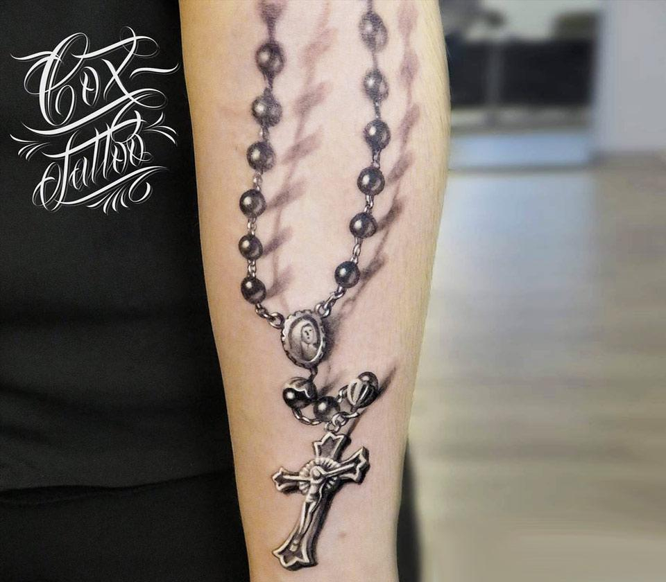 Rosary With Cross Tattoo Cox Tattoo Photo 20306 with regard to proportions 960 X 840
