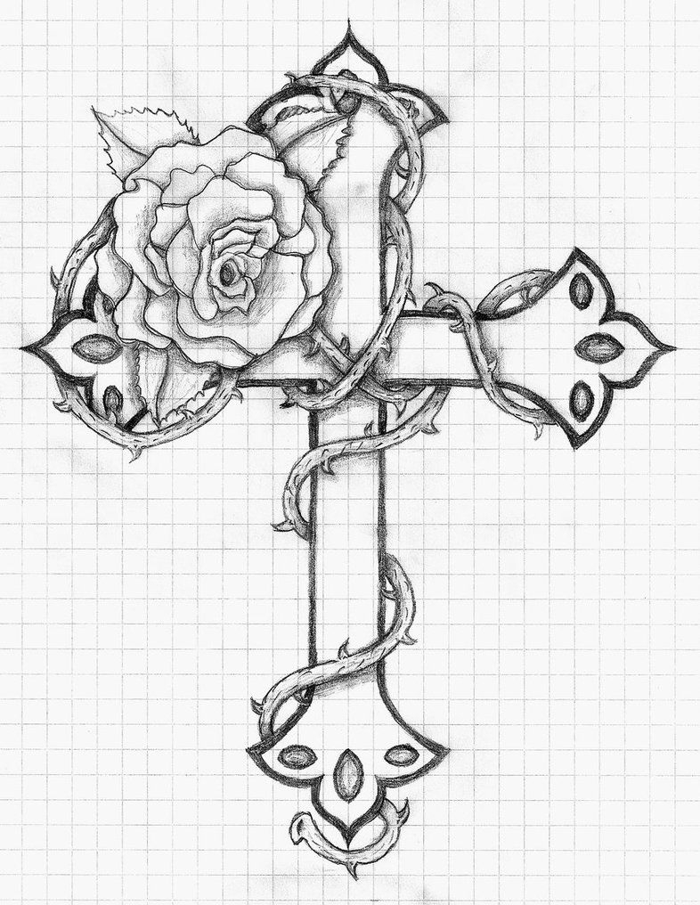 Rose And Cross Balloon Fiasco On Deviantart Line Drawings intended for sizing 786 X 1016