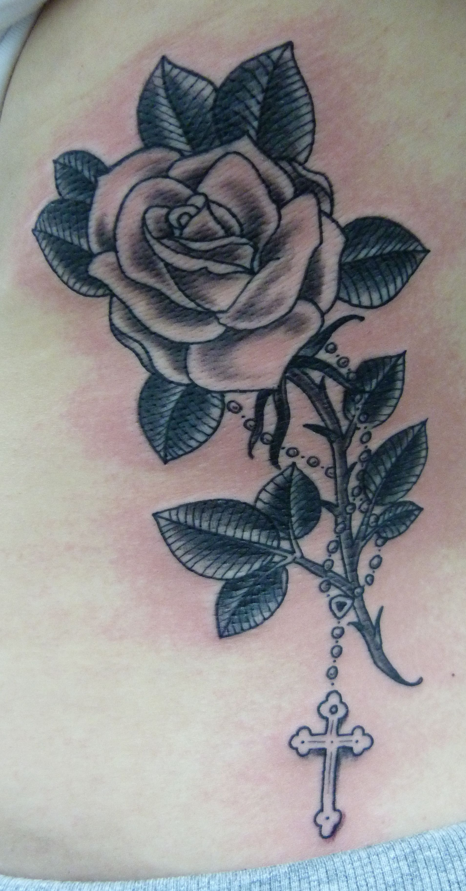 Rose And Cross Tattoo Google Search Tattoos I Want Or Like with regard to size 1909 X 3649
