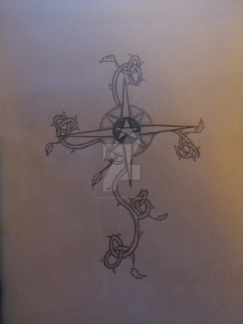 Rose Vine Cross Tattoo Wolfiegirl12 On Deviantart inside sizing 774 X 1032