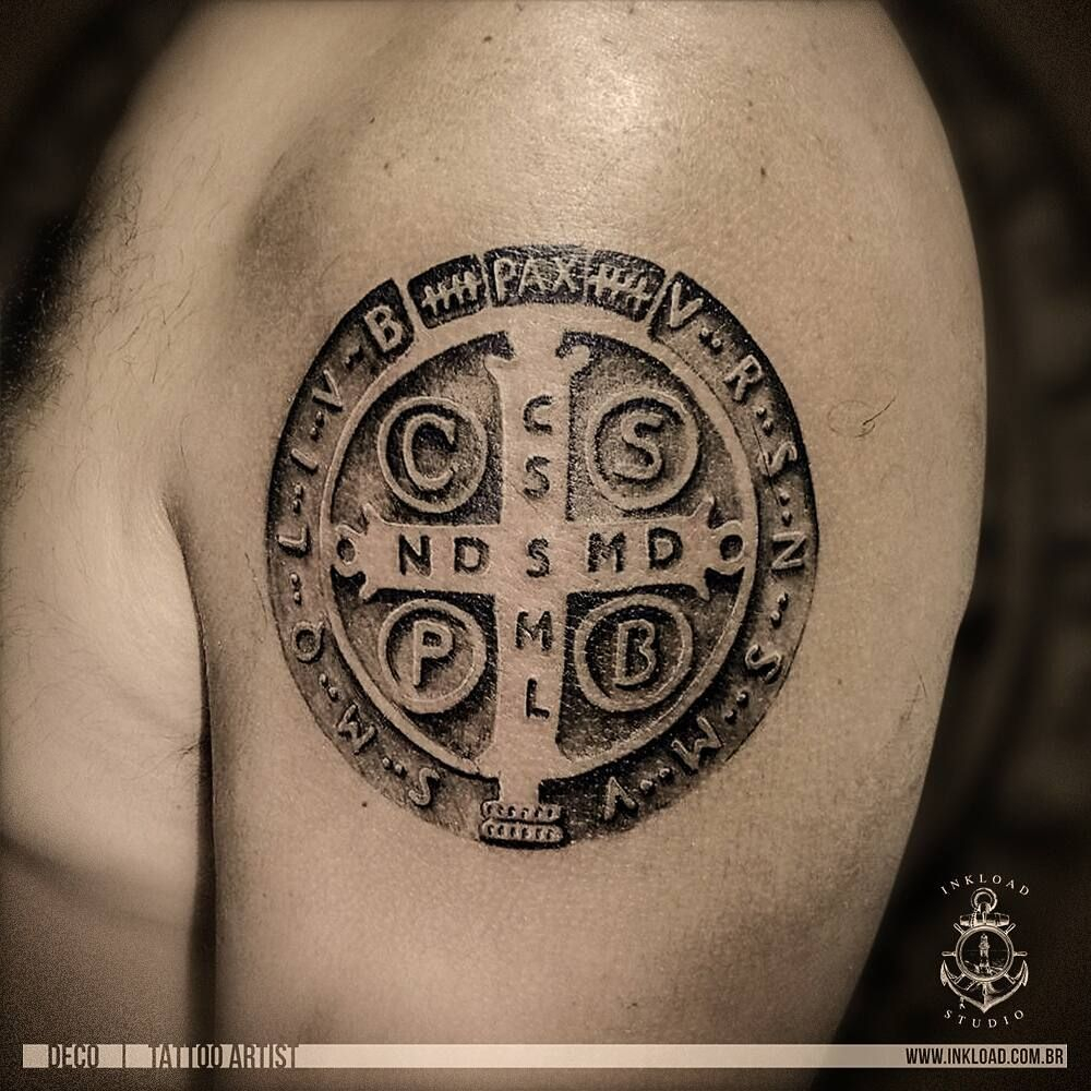 Saint Benedict Of Nursia Medal Tattoo Ink Saintbenedict regarding sizing 1000 X 1000