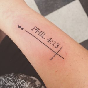 Semi Colon Philippians 413 Cross Tattoos Verse Tattoos intended for size 2448 X 2448