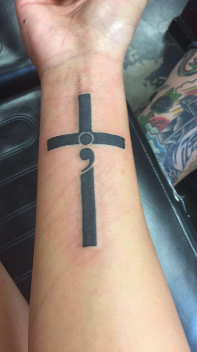 Semicolon Cross Tattoo Forearm Scars Hope Ink Faith Live pertaining to dimensions 750 X 1334