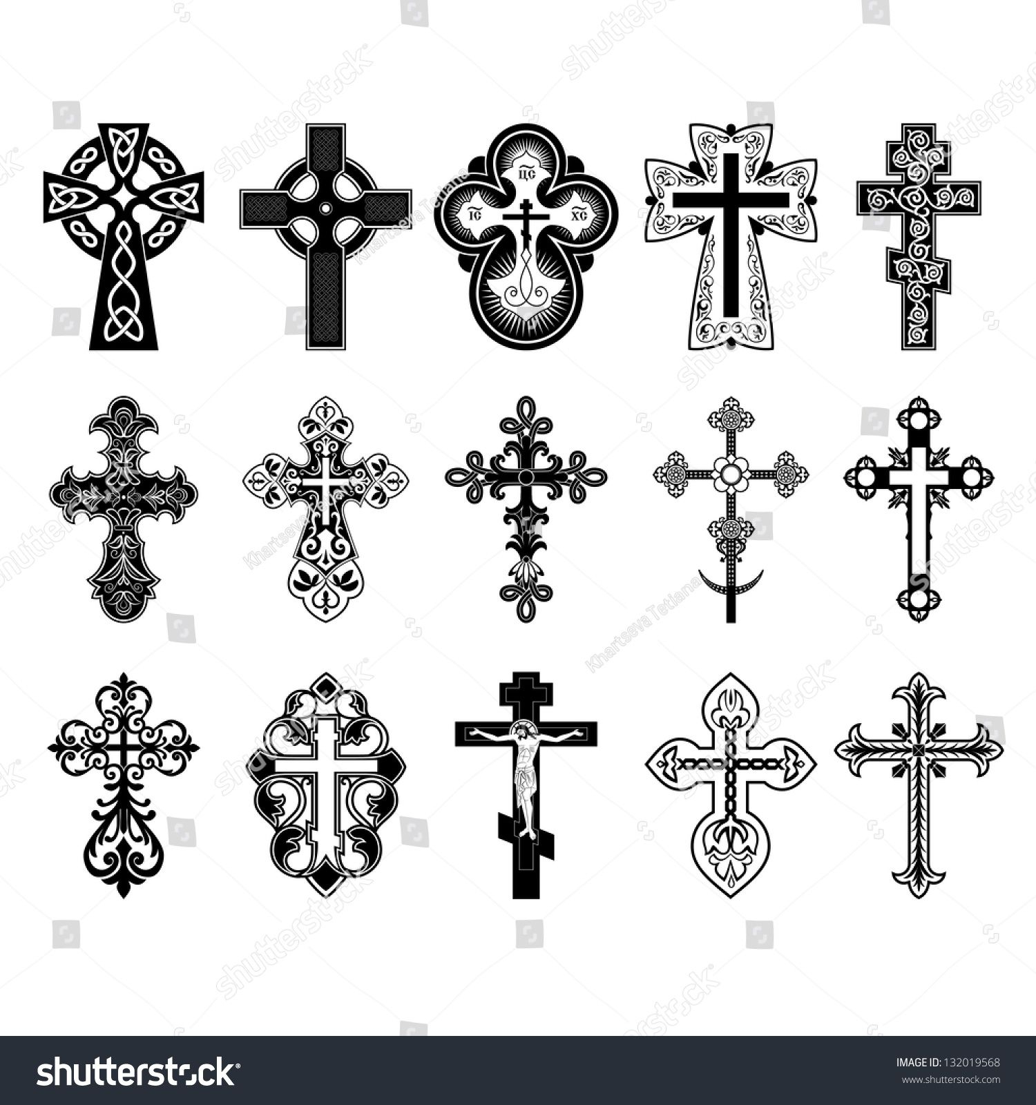 Set Of Crosses Vector Eps 10 Crosses Celtic Cross Tattoos regarding measurements 1500 X 1600