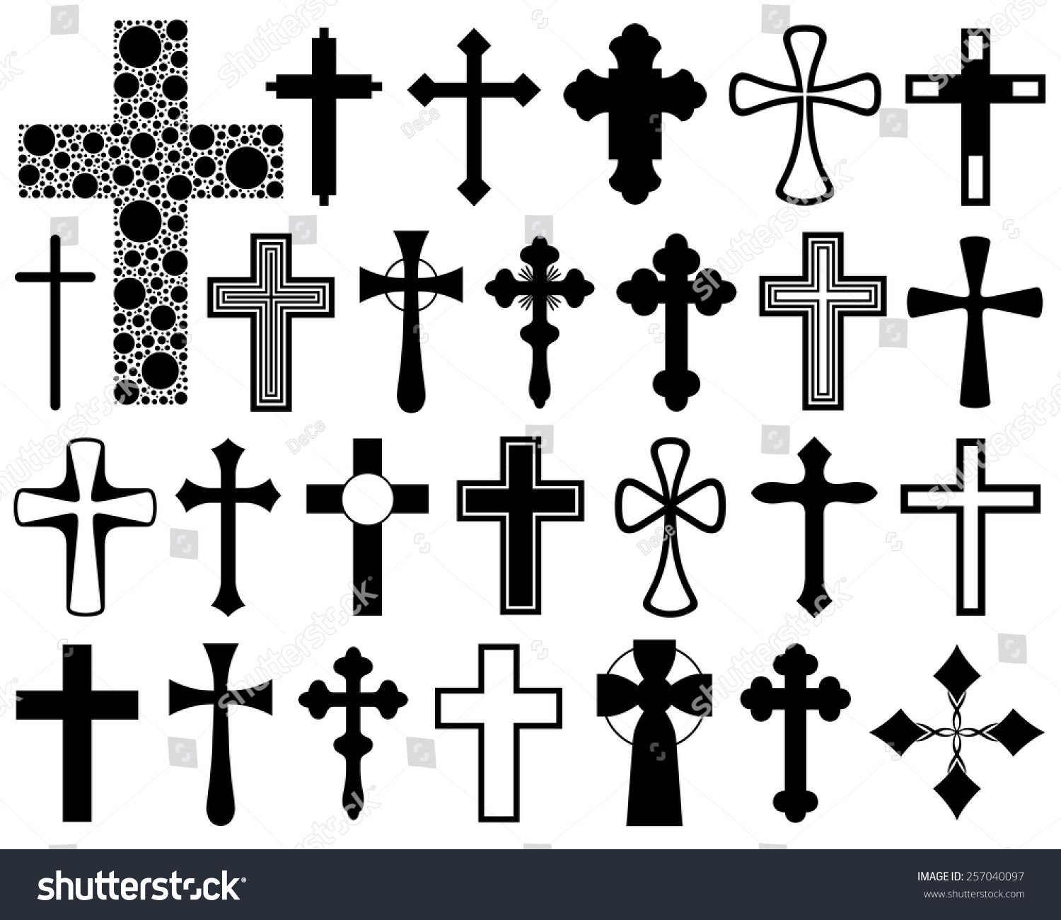 Set Of Different Crosses Isolated On White Doodles Cross Art for dimensions 1500 X 1300