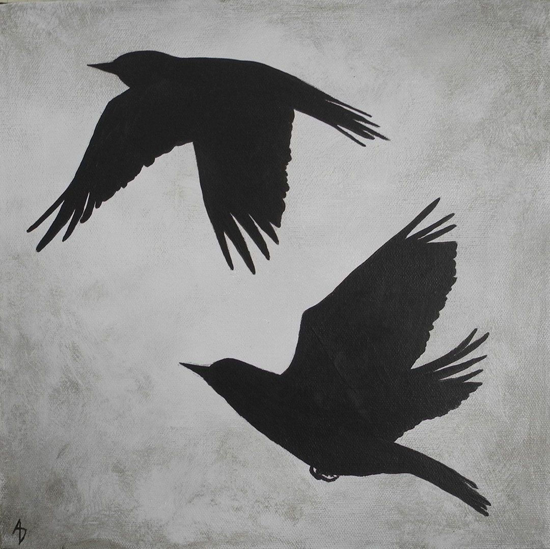 Silhouette Bird Flight Painting Bird Shadow Modern Minimal Art in dimensions 1080 X 1079