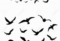 Silhouette Of A Flock Of Birds Black Contours Of Flying Birds for sizing 1300 X 1300