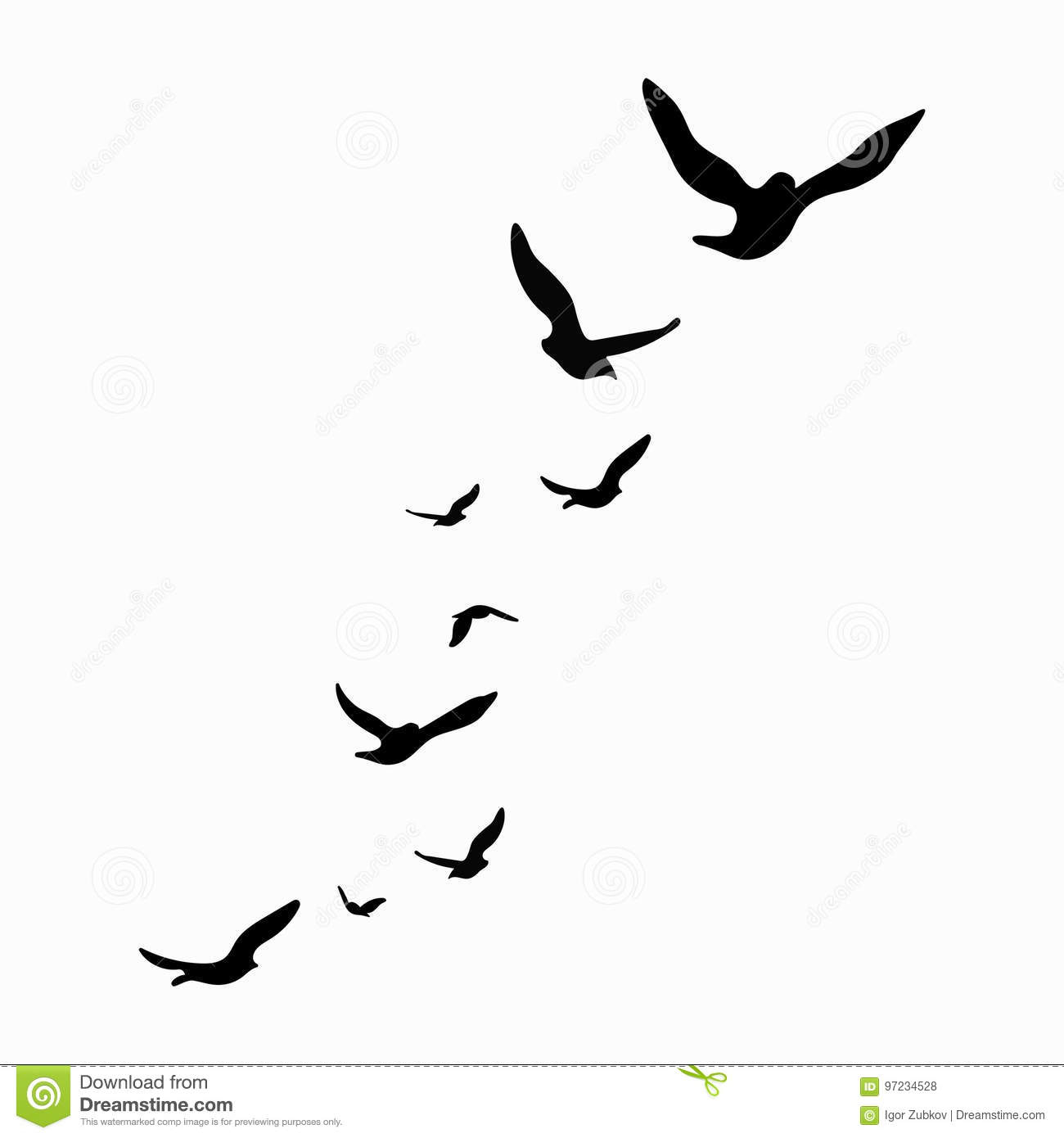 Silhouette Of A Flock Of Birds Black Contours Of Flying Birds pertaining to measurements 1300 X 1390