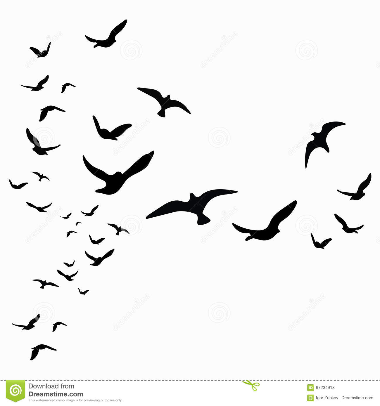 Silhouette Of A Flock Of Birds Black Contours Of Flying Birds regarding dimensions 1300 X 1390