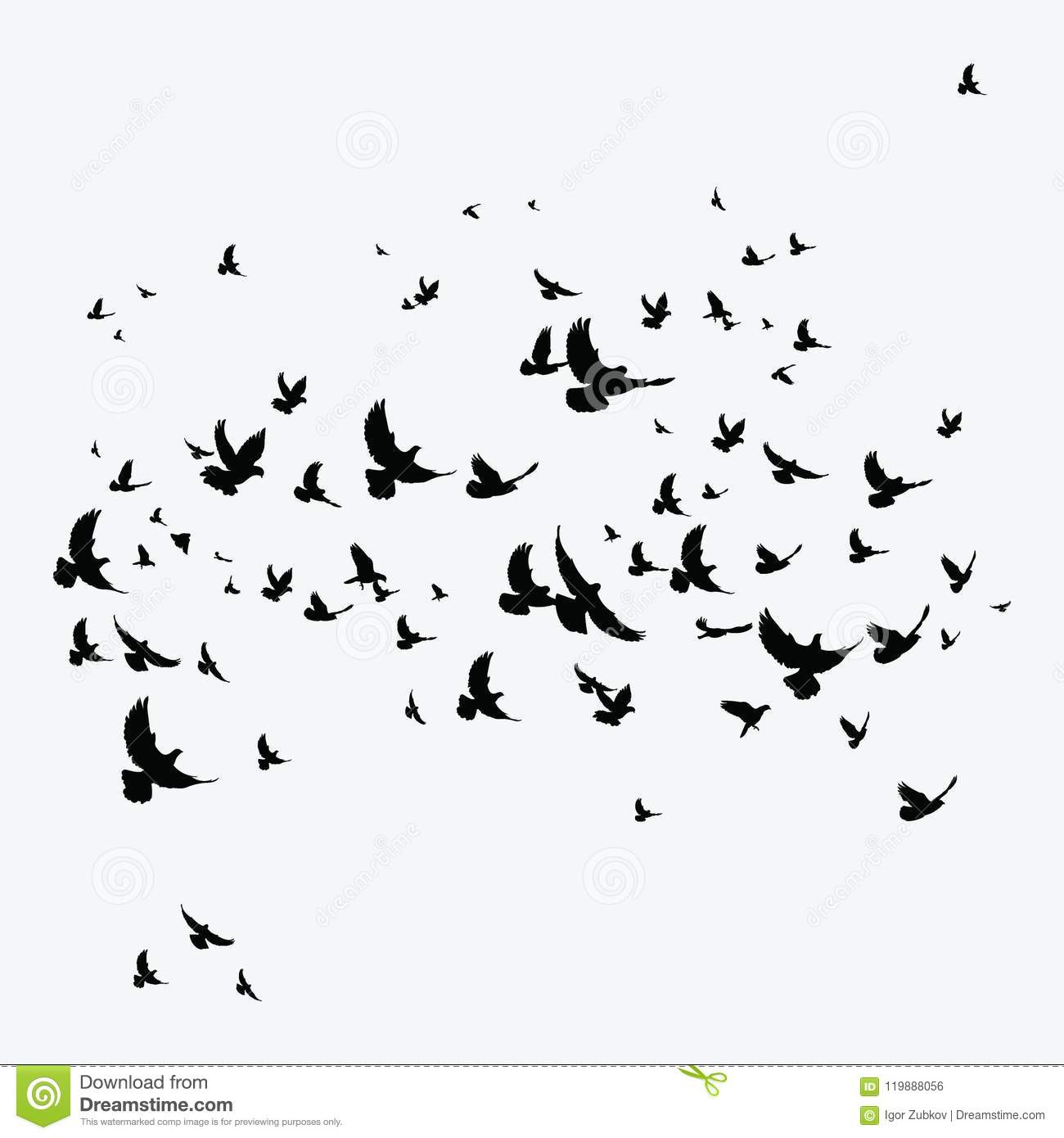 Silhouette Of A Flock Of Birds Black Contours Of Flying Birds within measurements 1300 X 1390