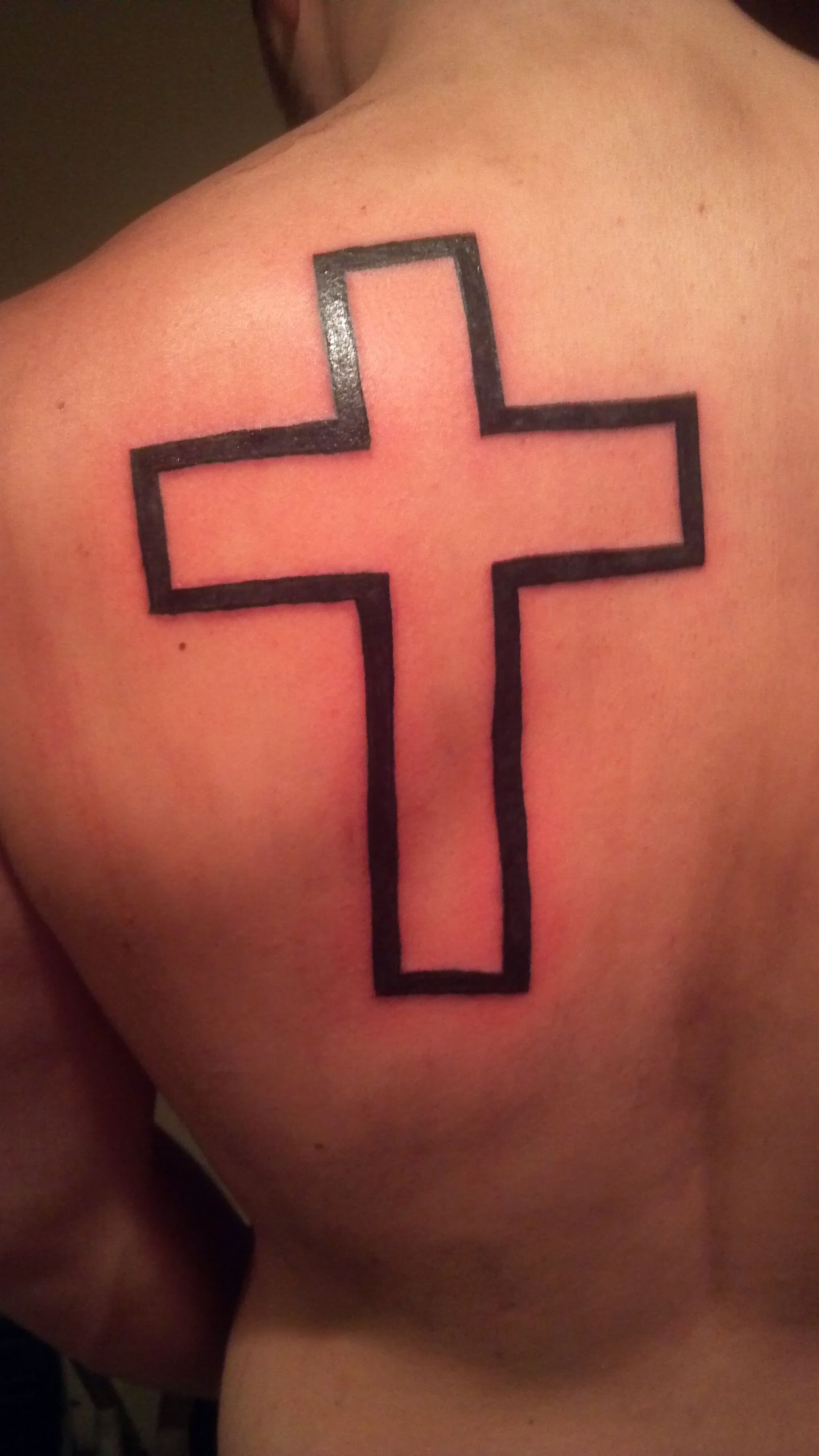 Simple Cross Tattoo With Banner Tattoos Basic Cross Simple Cross throughout measurements 1836 X 3264