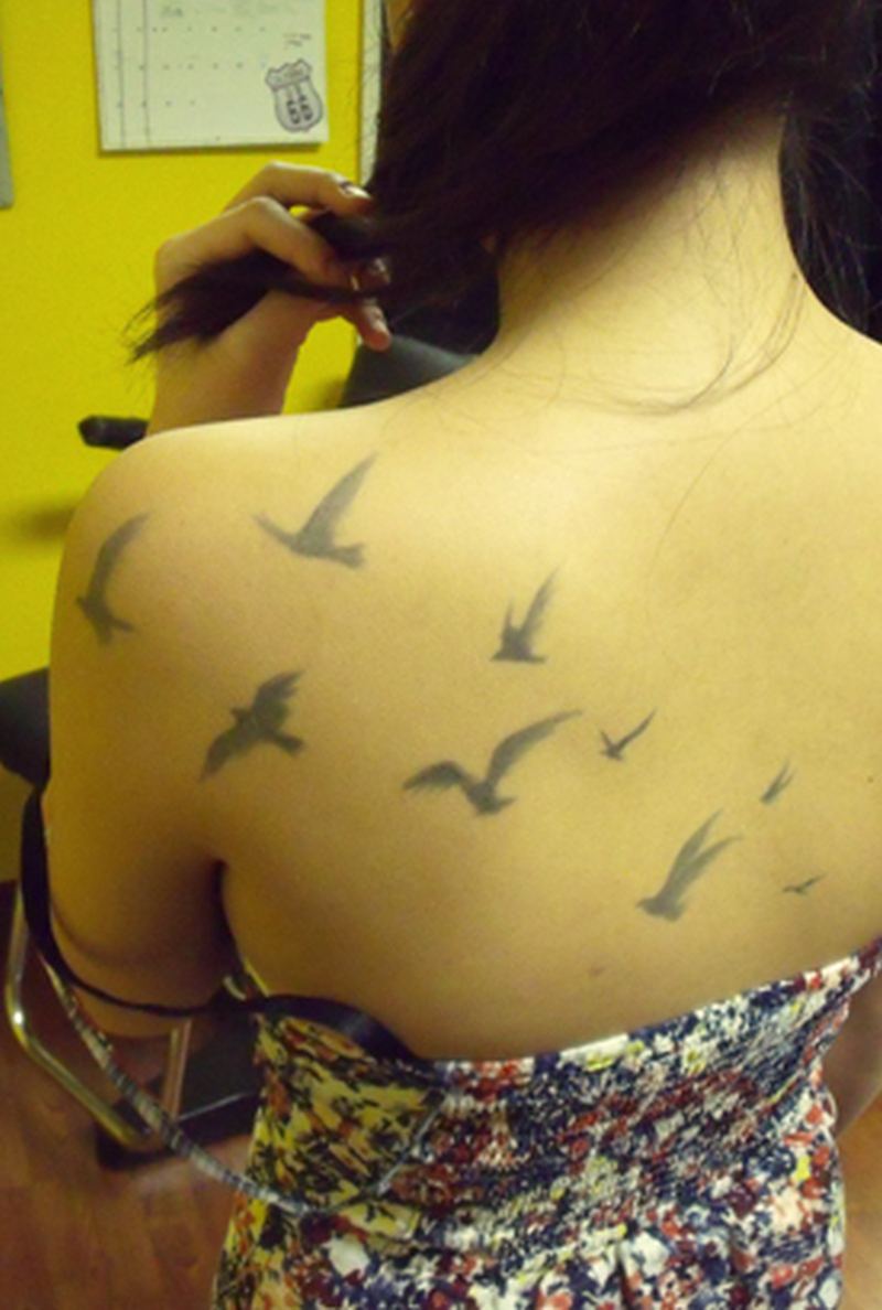 Simple Flying Birds Tattoo On Shoulder Back Tattoos Book 65000 regarding proportions 800 X 1188