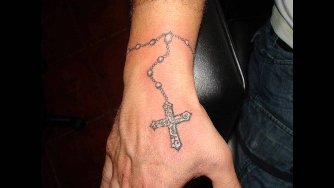 Simple Rosary Bead Tattoo On Wrist Tattoos Rosary Tattoo On Hand within size 1280 X 720