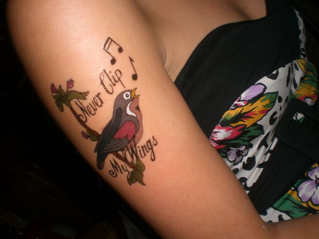 Singing Bird Tattoo On Right Bicep Singing Bird Tattoo Music with size 1024 X 768