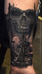 Skull And Cross Tattoo Catalin Limited Availability At Revival for measurements 915 X 1600