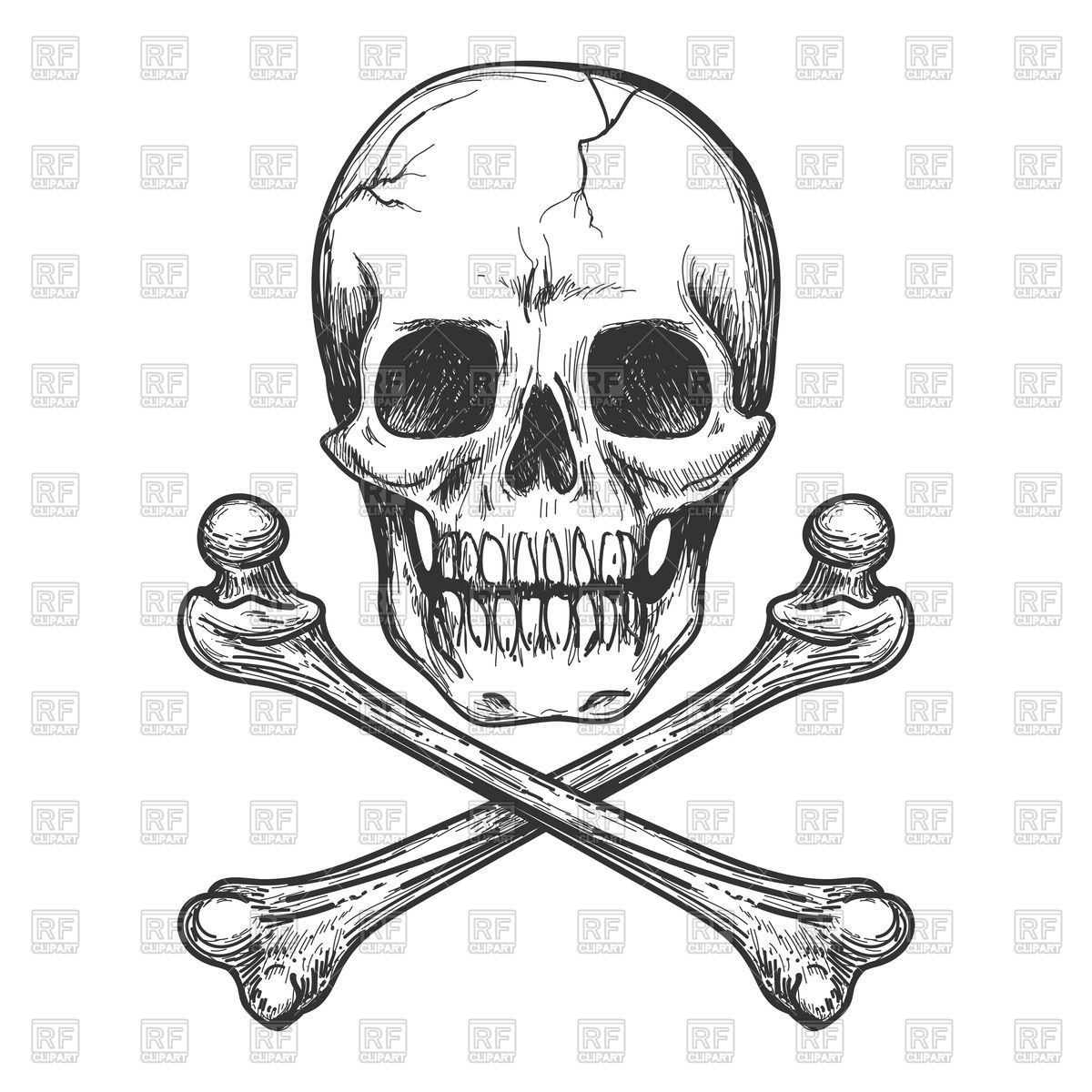 Skull And Crossbones For Tattoo Stock Vector Image with proportions 1200 X 1200