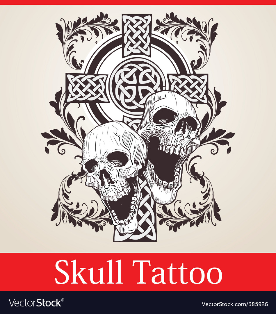 Skull Cross Tattoo Royalty Free Vector Image Vectorstock in proportions 949 X 1080