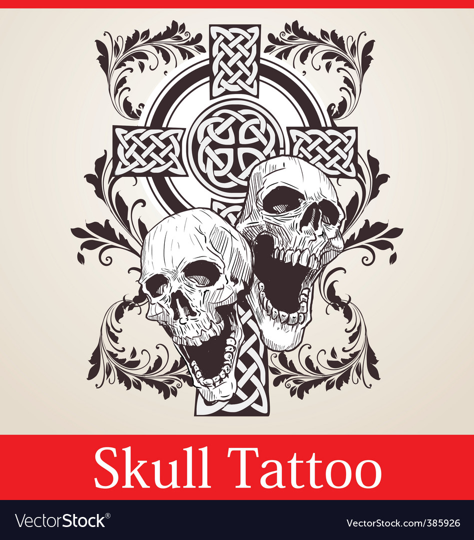 Skull Cross Tattoo Royalty Free Vector Image Vectorstock within sizing 949 X 1080