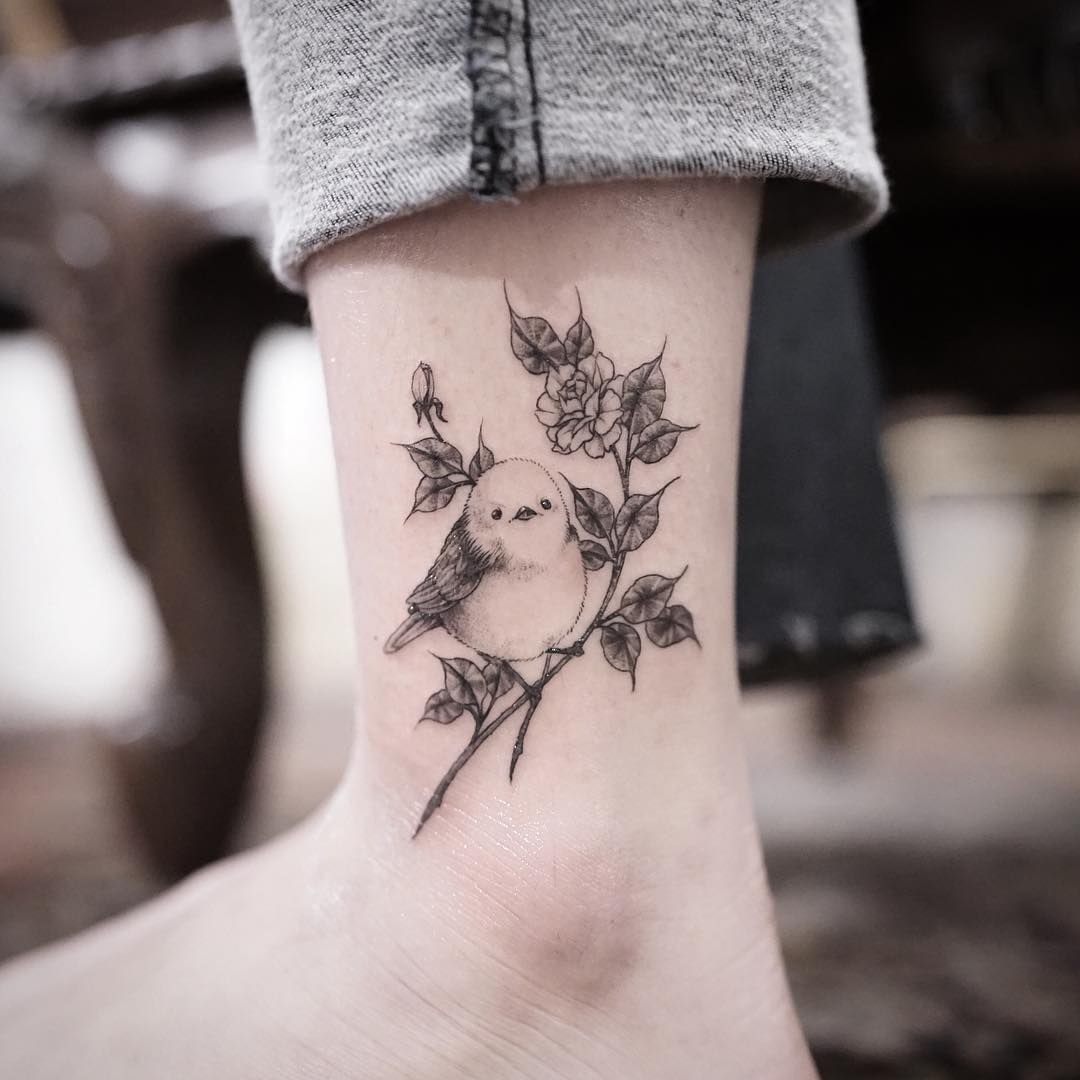 Small Bird And Flowers Tattoo Idea Bird Tattoos Bird Flower inside proportions 1080 X 1080