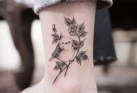 Small Bird And Flowers Tattoo Idea Bird Tattoos Bird Flower pertaining to dimensions 1080 X 1080