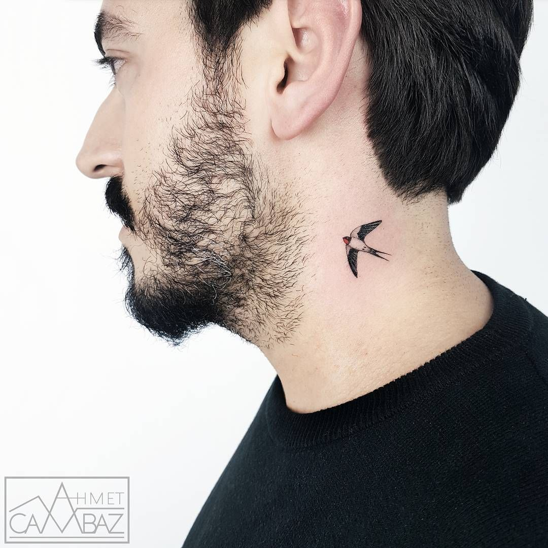 Small Bird Tattoo On Neck Ahmetcambaz Tattoos On Neck Small in measurements 1080 X 1080