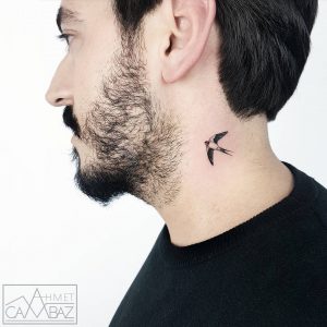 Small Bird Tattoo On Neck Ahmetcambaz Tattoos On Neck Small throughout proportions 1080 X 1080