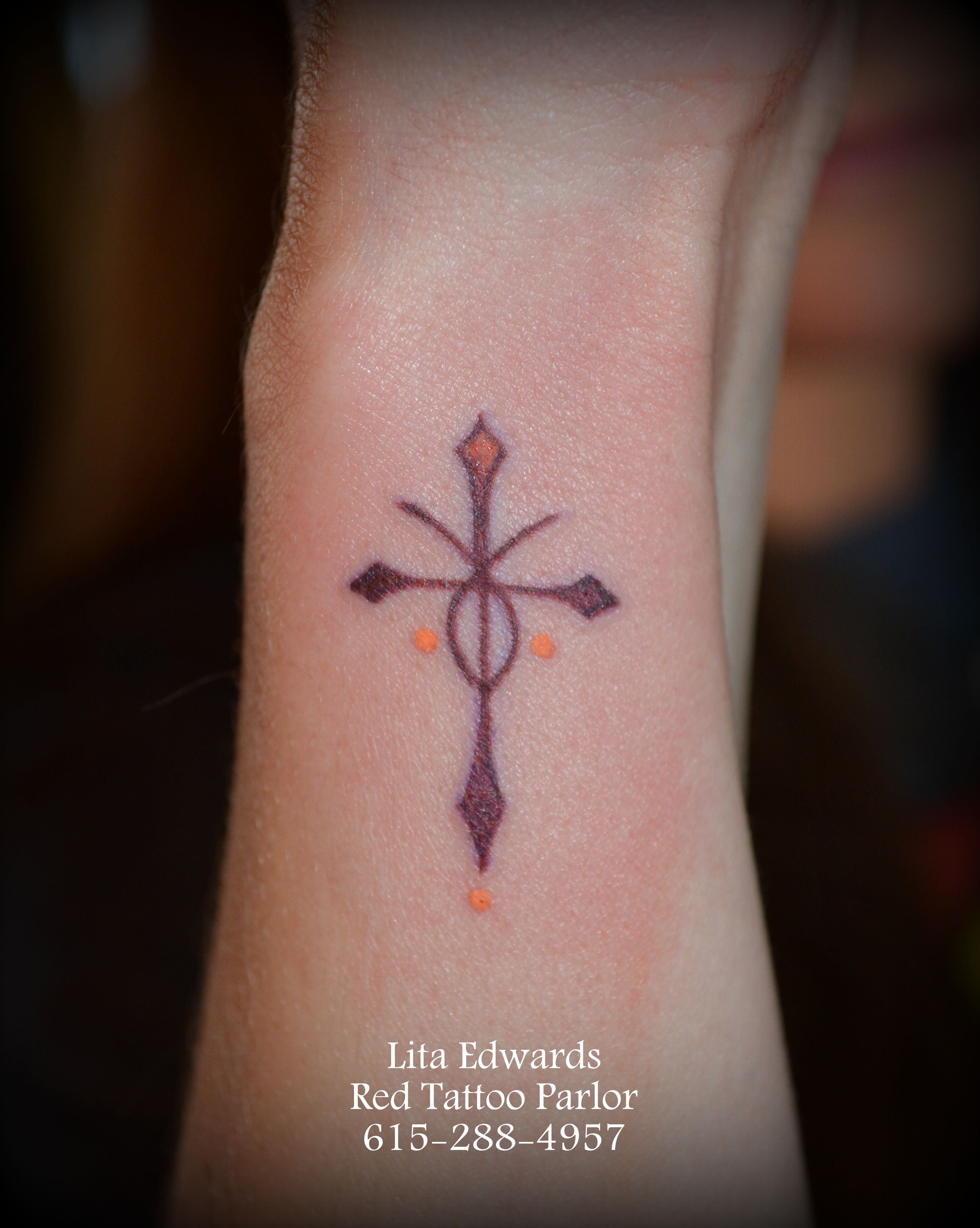 Small Christian Fish Symbol Cross Color Wrist Tattoo Design for dimensions 3138 X 3930